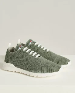 FITS SNEAKERS LIGHT GREEN COTTON UPPER AND CALFSKIN LINING