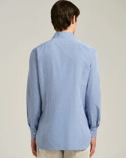 FORMAL' REGULAR FIT SHIRT IN LIGHT BLUE CHECKED COTTON