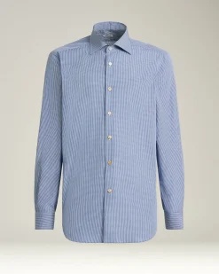 FORMAL' REGULAR FIT SHIRT IN LIGHT BLUE CHECKED COTTON