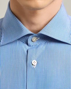 FORMAL' REGULAR FIT SHIRT IN LIGHT BLUE CHECKED COTTON