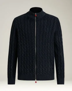 FULL-ZIP CARDIGAN IN MIDNIGHT BLUE CASHMERE