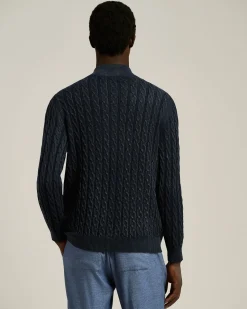 FULL-ZIP CARDIGAN IN MIDNIGHT BLUE CASHMERE