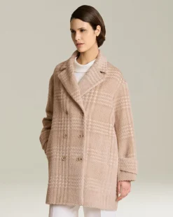 GLEN PLAID ALPACA AND WOOL PEA COAT