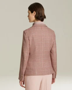 GLEN PLAID CASHMERE AND SILK BLAZER
