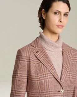GLEN PLAID CASHMERE AND SILK BLAZER