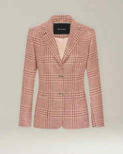 GLEN PLAID CASHMERE AND SILK BLAZER