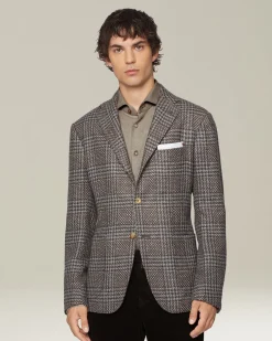 GLEN PLAID CASHMERE BLEND BLAZER