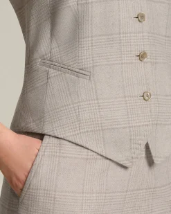 GLEN PLAID CASHMERE BLEND WAISTCOAT