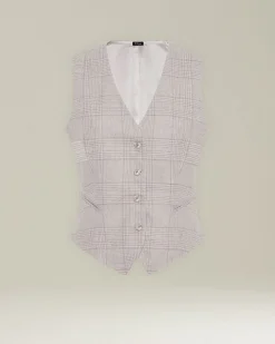 GLEN PLAID CASHMERE BLEND WAISTCOAT
