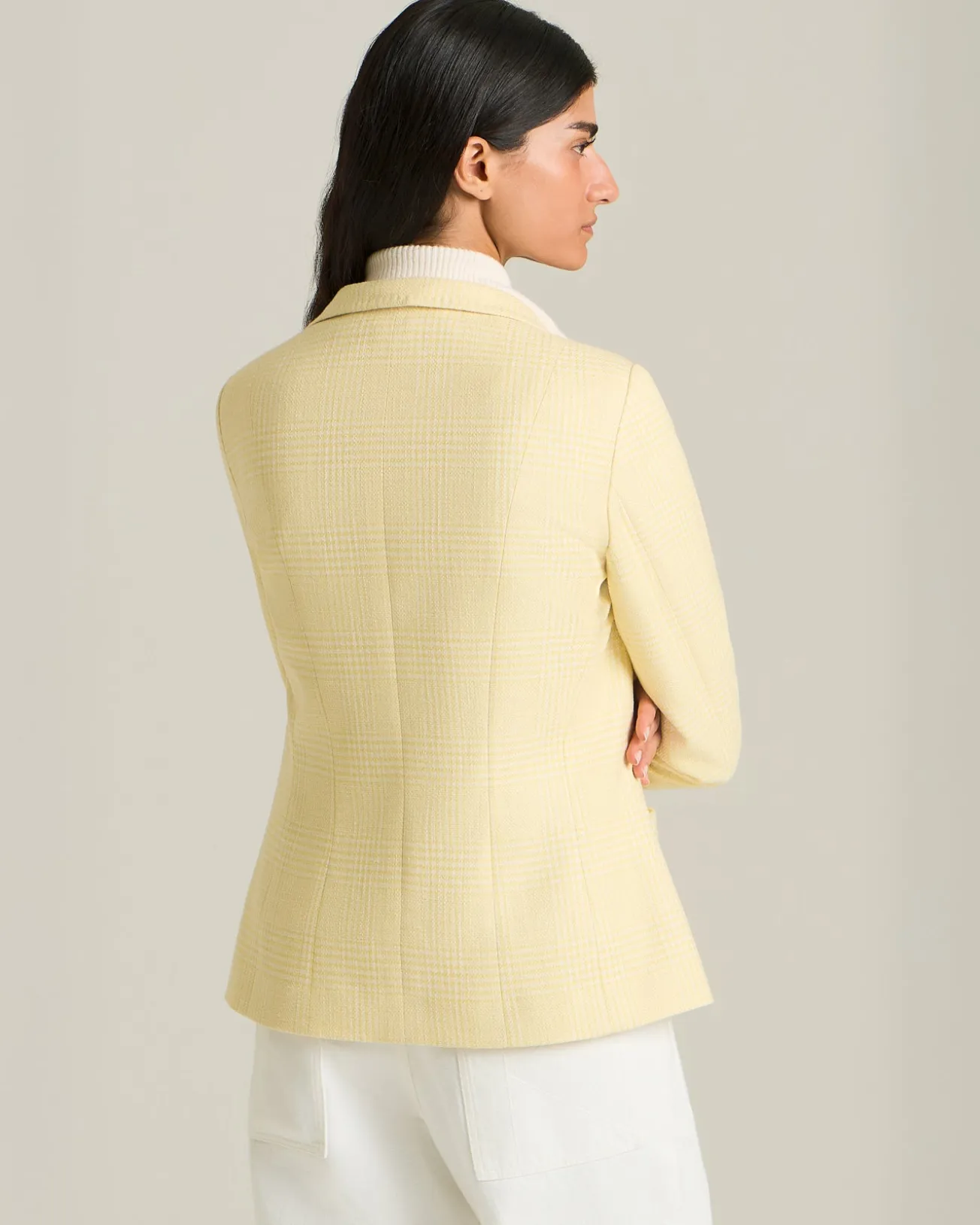 GLEN PLAID SILK BLEND BLAZER