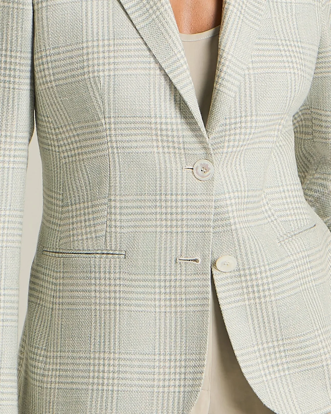 GLEN PLAID SILK BLEND BLAZER