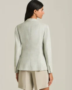 GLEN PLAID SILK BLEND BLAZER