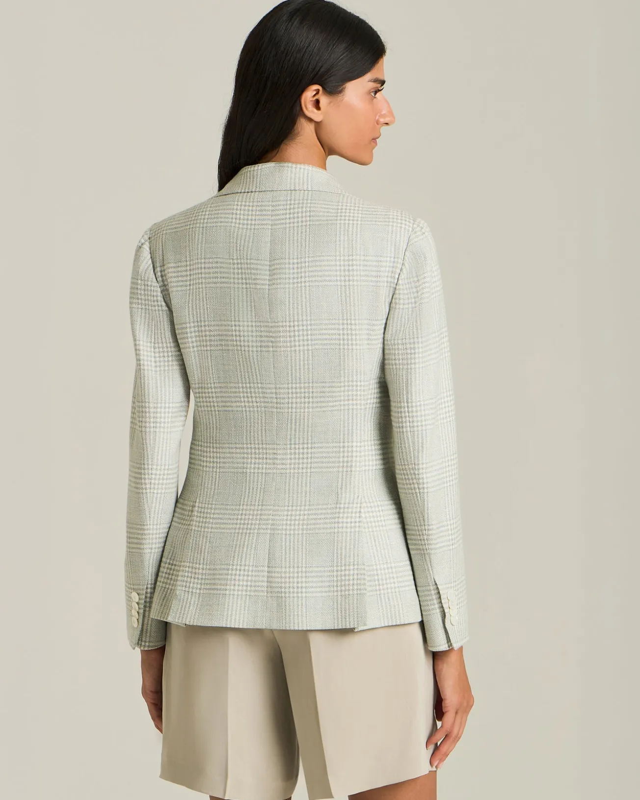GLEN PLAID SILK BLEND BLAZER