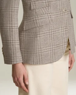 GLEN PLAID WOOL BLEND BLAZER