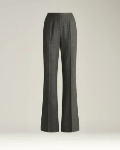 GRAY WIDE-LEG TROUSERS IN VIRGIN WOOL