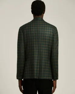 GREEN CHECKED CASHMERE BLAZER