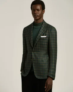 GREEN CHECKED CASHMERE BLAZER