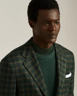 GREEN CHECKED CASHMERE BLAZER