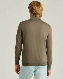 GREY CASHMERE AND SILK BLEND JACKET WITH CONTRASTING LAMBSKIN DETAILS