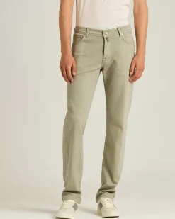 GREY STRETCH COTTON FIVE POCKET TROUSERS
