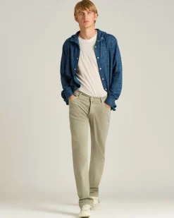 GREY STRETCH COTTON FIVE POCKET TROUSERS