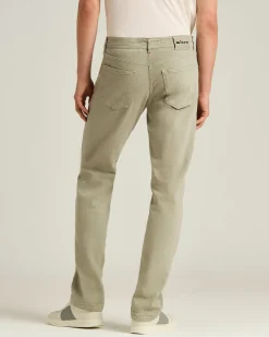 GREY STRETCH COTTON FIVE POCKET TROUSERS