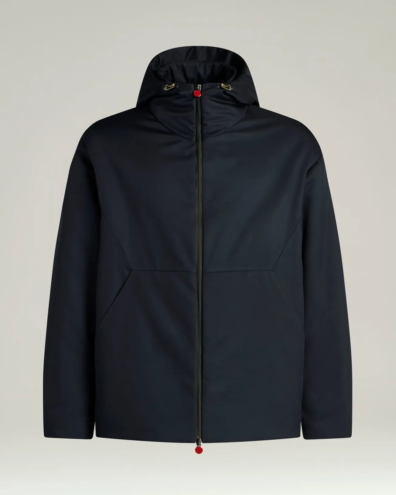 HOODED TECHNICAL FABRIC JACKET IN NAVY BLUE