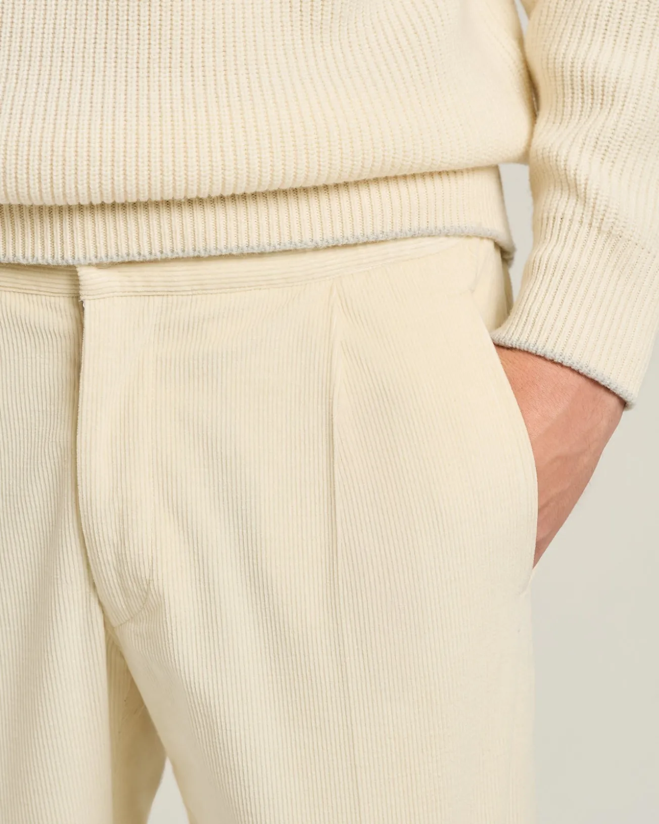 IVORY FINE-CORDUROY TROUSERS