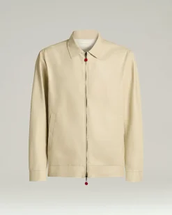 IVORY LAMBSKIN BOMBER JACKET