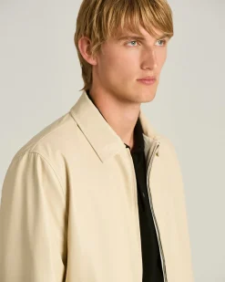 IVORY LAMBSKIN BOMBER JACKET