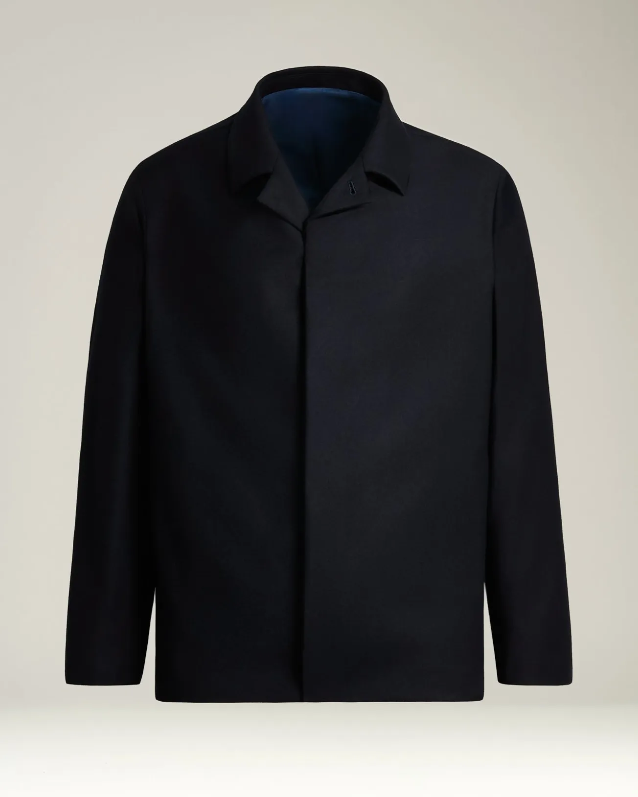 JACKET IN PURE VIRGIN WOOL BLUE WITH CONCEALED CLOSURE