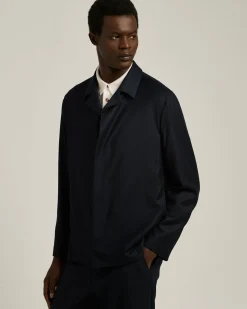 JACKET IN PURE VIRGIN WOOL BLUE WITH CONCEALED CLOSURE
