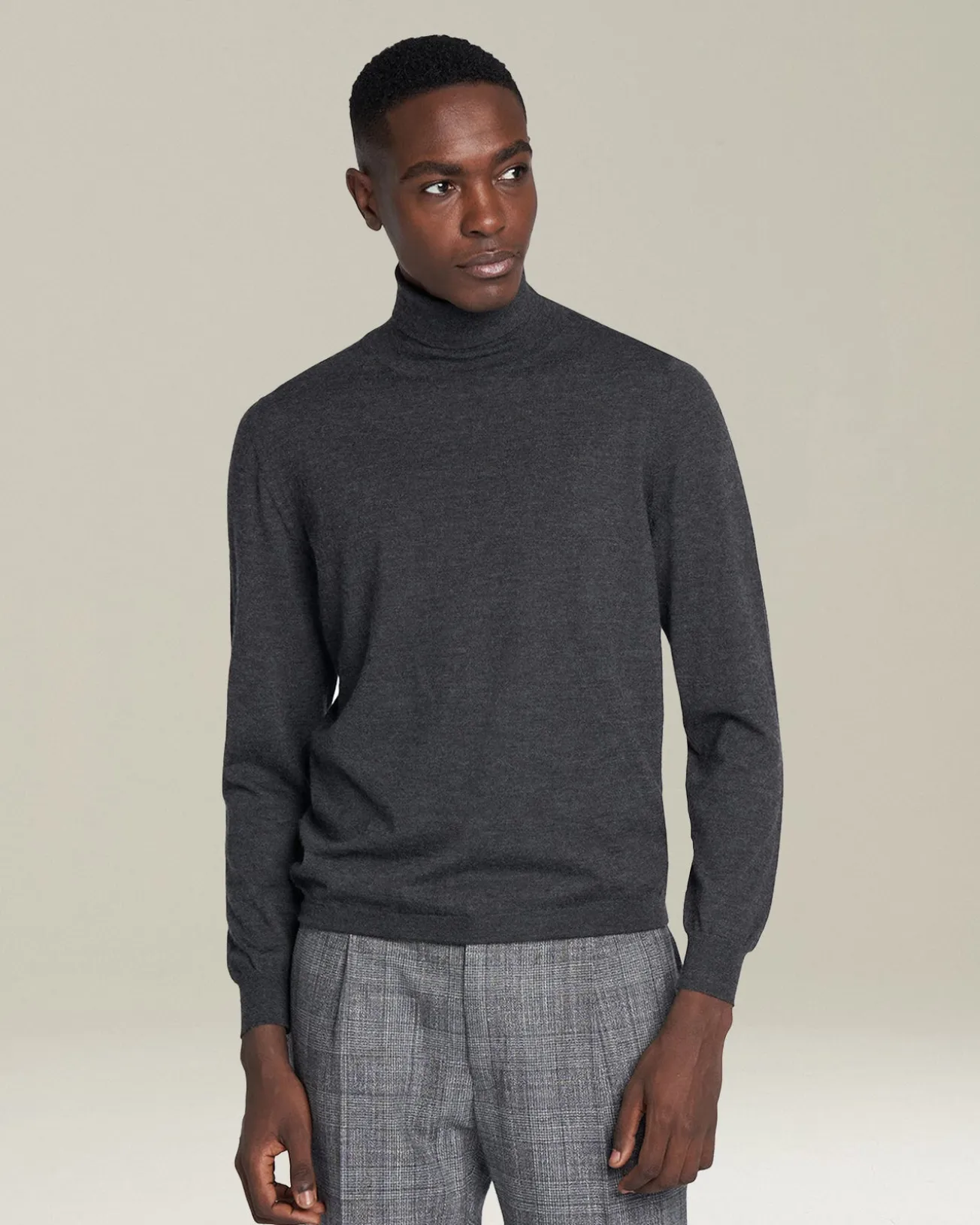 JERSEY HIGH NECK CASHMERE
