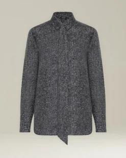 LAMÉ EFFECT SILK SHIRT