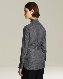 LAMÉ EFFECT SILK SHIRT