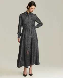 LAMÉ SILK EVENING GOWN