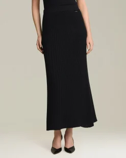 LAMÉ WOOL PENCIL SKIRT