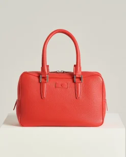 LEATHER CALFSKIN KISS ME BAG IN RED