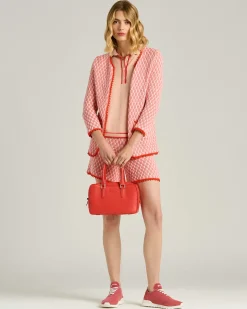 LEATHER CALFSKIN KISS ME BAG IN RED