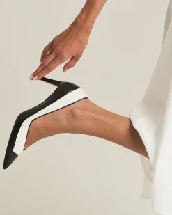 LEATHER COURT SHOES WITH INSERTS