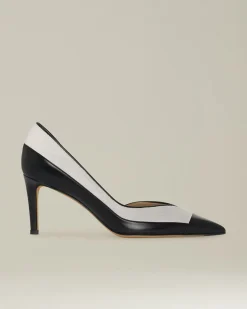 LEATHER COURT SHOES WITH INSERTS