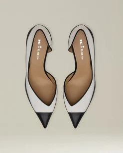 LEATHER COURT SHOES WITH INSERTS