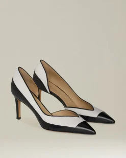 LEATHER COURT SHOES WITH INSERTS