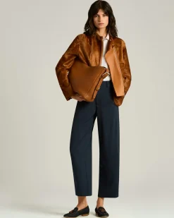 LEATHER EVENING BAG IN HAZELNUT CALFSKIN