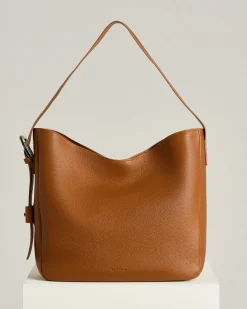 LEATHER EVENING BAG IN HAZELNUT CALFSKIN