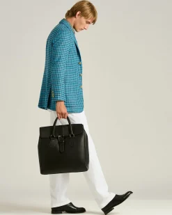 LEATHER LACE-UP SHOE BLACK CALFSKIN