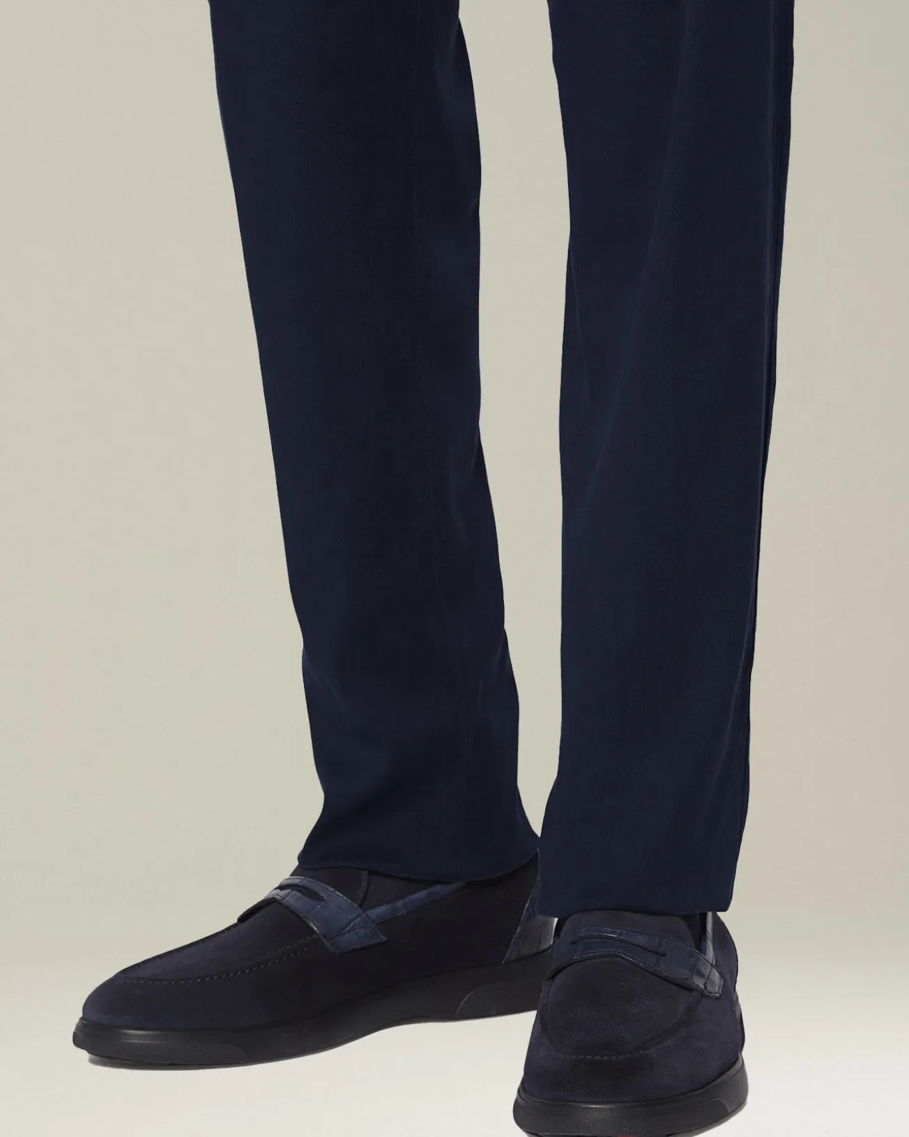 LEATHER LOAFER WITH CROCODILE LEATHER INSERTS
