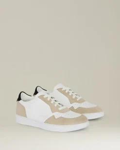 LEATHER SNEAKERS WITH SUEDE INSERTS