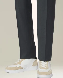 LEATHER SNEAKERS WITH SUEDE INSERTS