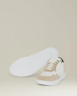 LEATHER SNEAKERS WITH SUEDE INSERTS